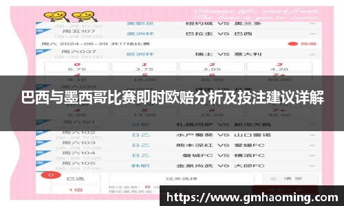巴西与墨西哥比赛即时欧赔分析及投注建议详解